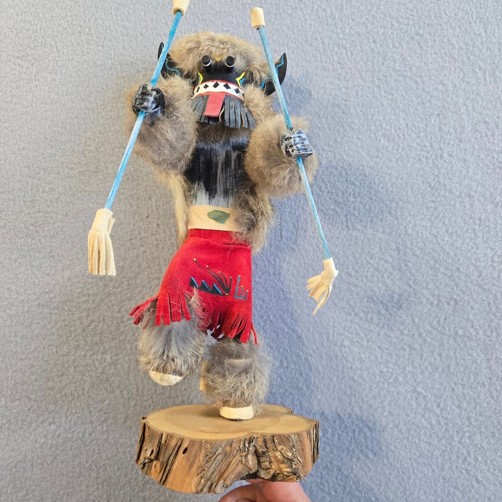 L. Vandeever Broad Face Kachina Doll Unisex 13in Multi Handcrafted Signed Fur